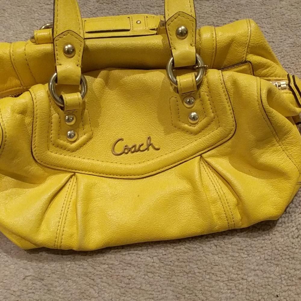 Coach yellow shoulders handbag